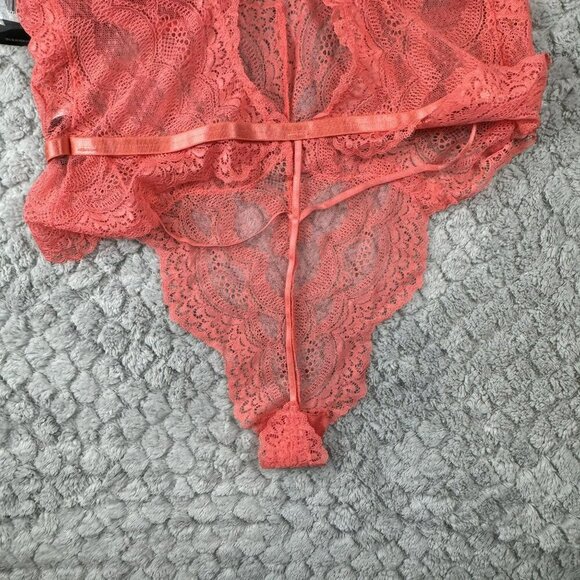 Oh La La Cheri Plus Size Coral Sexy Lace Bodysuit Lingerie 1X/2X Women - Picture 7 of 14